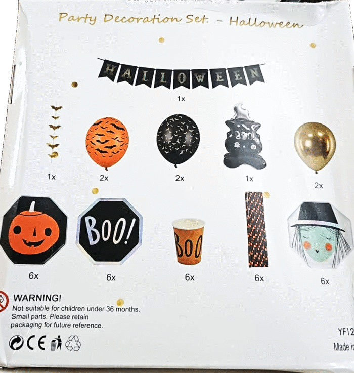 MPS My Party Suppliers 39pc Halloween Party Decor, Halloween balloons for kids, plates, glasses, straws, banner, halloween decoration ideas, pumpkin party ideas, horror theme - Image 2