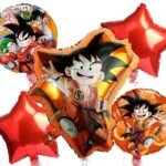 MPS MY PARTY SUPPLIERS® Set of 5 Goku Dragon Ball Z Foil Balloons kit for Birthday Decoration, Superhero Theme Party Item, Balloons for kids Party With Red Star, Anime Cartoon Foil Balloon