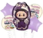MPS MY PARTY SUPPLIERSĀ® Set of 5 Cartoon Foil Balloon Kids Party Cartoon Theme Monster Bunny Doll Plush Toy Birthday Gift Star Foil Balloon Foil Balloons for kids Birthday Decoration