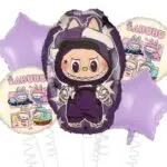 MPS MY PARTY SUPPLIERS® Set of 5 Cartoon Foil Balloon Kids Party Cartoon Theme Monster Bunny Doll Plush Toy Birthday Gift Star Foil Balloon Foil Balloons for kids Birthday Decoration