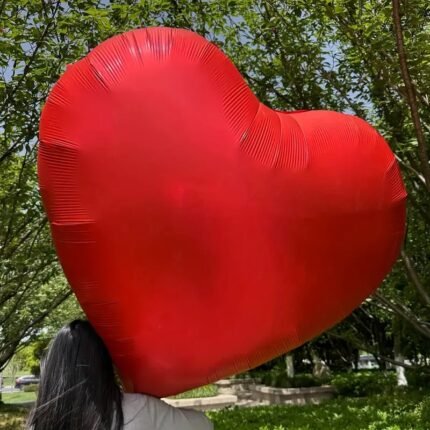 MPS MY PARTY SUPPLIERS® 1pc 63inch Jumbo Heart Shaped Balloon Huge Red Heart Foil Balloons for Valentines Day Engagement Wedding Anniversary Birthday Decoration Love Theme Large heart foil Balloons