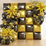 MPS MY PARTY SUPPLIERSĀ® Set of 10 Golden Square Shaped Foil Balloons 30 * 30cm Wall Backdrop Double Sided Metallic Balloon Arch Garland Kit For Anniversary Engagement Birthday Party Decorations - Image 6