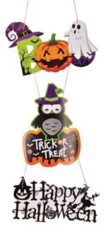 MPS MY PARTY SUPPLIERSĀ® 1pc Halloween Wall or Door Hangings Halloween Spooky Pumpkin, Ghost, Witch, Bat Decorations Halloween Hangings Ornamants Haunted House Yard Decor - Image 4