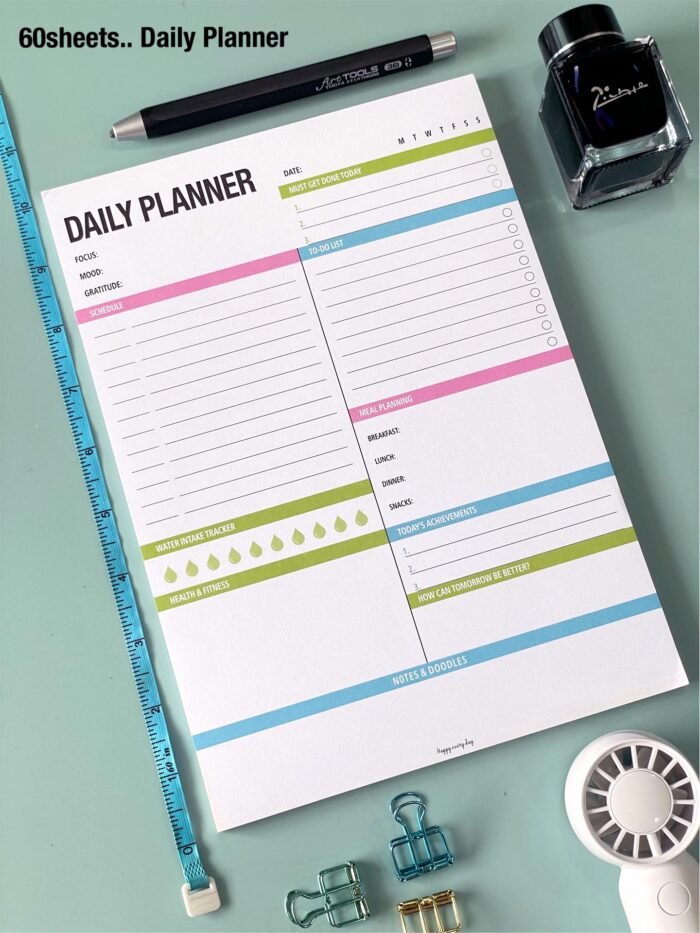 MPS MY PARTY SUPPLIERS® 1pc Daily Planner, To Do List Notebook Tear-Off Sheets Notepad Removable Sheets Day or Work Organizer, Scheduler for Goals, Ideal for Home Office Fancy Stationery Items - Image 2