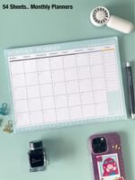 MPS MY PARTY SUPPLIERSĀ® 1pc Green Monthly Planner, To Do List Notebook 54 Tear-Off Sheets Notepad Day or Work Organizer, Scheduler for Goals, Tasks, Ideas Ideal for Home Office Fancy Stationery Items - Image 2