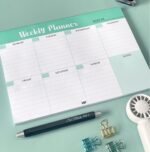 MPS MY PARTY SUPPLIERSĀ® 1pc Green Weekly Planner, To Do List Notebook Tear-Off Sheets Notepad Day or Work Organizer, Scheduler for Goals, Tasks, Ideas Ideal for Home Office Fancy Stationery Items - Image 4