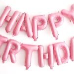 MPS MY PARTY SUPPLIERS® Light Pink Happy Birthday Letter Foil Balloons Decoration for Birthday Foil balloons for birthday decoration Balloon Set For Decoration (13Pcs 16inch)