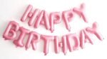 MPS MY PARTY SUPPLIERS® Light Pink Happy Birthday Letter Foil Balloons Decoration for Birthday Foil balloons for birthday decoration Balloon Set For Decoration (13Pcs 16inch)