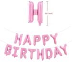 MPS MY PARTY SUPPLIERS® Light Pink Happy Birthday Letter Foil Balloons Decoration for Birthday Foil balloons for birthday decoration Balloon Set For Decoration (13Pcs 16inch) - Image 4