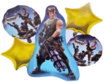 MPS MY PARTY SUPPLIERSĀ® Set of 5 Video game theme foil balloon for birthday decoration, Game Theme Party, Balloons for kids Party Decoration, Cartoon Foil Balloon, golden stars - Image 4