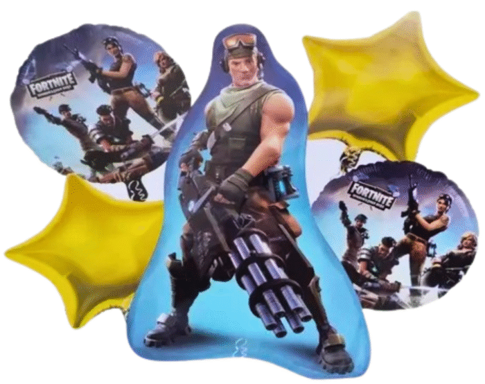 MPS MY PARTY SUPPLIERS® Set of 5 Video game theme foil balloon for birthday decoration, Game Theme Party, Balloons for kids Party Decoration, Cartoon Foil Balloon, golden stars - Image 4