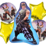 MPS MY PARTY SUPPLIERS® Set of 5 Video game theme foil balloon for birthday decoration, Game Theme Party, Balloons for kids Party Decoration, Cartoon Foil Balloon, golden stars