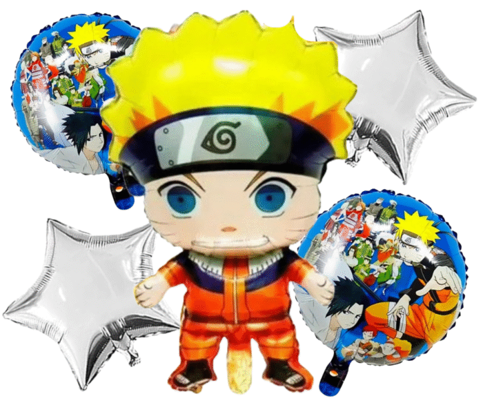 MPS MY PARTY SUPPLIERS® Set of 5 Goku Dragon Ball Z Foil Balloons kit for Birthday Decoration, Superhero Theme Party Item, Balloons for kids Party With Silver Star, Anime Cartoon Foil Balloon - Image 1