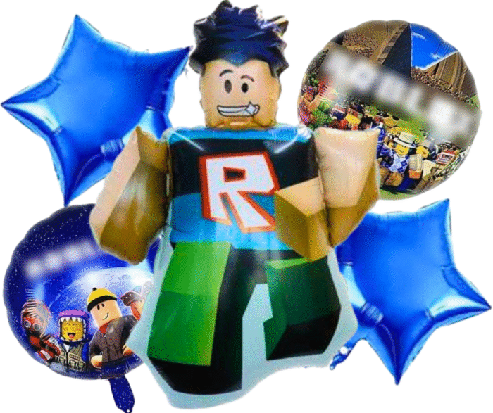 MPS MY PARTY SUPPLIERS® Set of 5 Video game theme foil balloons for kids birthday decoration, Game Theme Party, Balloons for kids Party Decoration, Cartoon Foil Balloon, blue stars balloons - Image 4