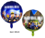 MPS MY PARTY SUPPLIERSĀ® Set of 5 Video game theme foil balloons for kids birthday decoration, Game Theme Party, Balloons for kids Party Decoration, Cartoon Foil Balloon, blue stars balloons - Image 5