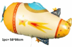 MPS MY PARTY SUPPLIERSĀ® 1pc 58 * 86cm Airplane Foil Balloon, Aviation theme birthday decoration, Aeroplane foil balloons, Vintage Air plane Travel Theme Balloon decor, Large Airplane Shaped Balloon - Image 2