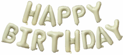 MPS MY PARTY SUPPLIERSĀ® 16inch Beige Color Happy Birthday Letter Foil Balloon Banner Reusable Balloons for Birthday Decoration Big Size Alphabet Letters for Wall Backdrop Birthday Decor ideas at home