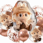 MPS MY PARTY SUPPLIERS® Set of 9 Cartoon Foil Balloon Kids Party Cartoon Theme Monster Bunny Doll Plush Toy Birthday Gift Star Foil Balloon Foil Balloons for kids Birthday Decoration