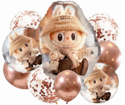 MPS MY PARTY SUPPLIERS® Set of 9 Cartoon Foil Balloon Kids Party Cartoon Theme Monster Bunny Doll Plush Toy Birthday Gift Star Foil Balloon Foil Balloons for kids Birthday Decoration