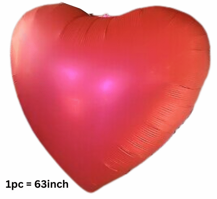 MPS MY PARTY SUPPLIERS® 1pc 63inch Jumbo Heart Shaped Balloon Huge Red Heart Foil Balloons for Valentines Day Engagement Wedding Anniversary Birthday Decoration Love Theme Large heart foil Balloons - Image 2