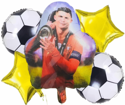 MPS MY PARTY SUPPLIERS® Set of 5 Football Theme Foil Balloons Soccer Ball Shaped Balloon for Birthday, Sports Event & Game Day Decorations Sport theme birthday decoration ideas Golden star balloon