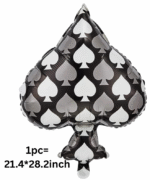 MPS MY PARTY SUPPLIERS® Set of 5 Casino Theme Party Foil Balloon Casino Theme Party Decoration Playing Cards Balloons Spades Heart Shaped Casino Foil Balloons Casino Night Card Game Balloons - Image 2
