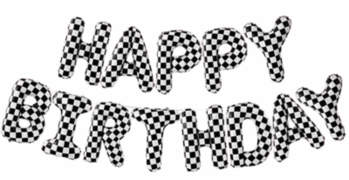 MPS MY PARTY SUPPLIERS® 13pcs/set Race Car Themed Birthday Balloons for a Fast-Paced Birthday Celebration Party Decoration Featuring Black And White Balloon Ranging Balloons, Racing Balloon Theme - Image 1