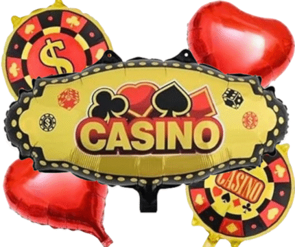MPS MY PARTY SUPPLIERS® Set of 5 Casino Theme Party Foil Balloon Casino Theme Party Decoration Playing Cards Balloons Spades Heart Shaped Casino Foil Balloons Casino Night Card Game Balloons