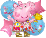 MPS MY PARTY SUPPLIERSĀ® Set of 5 Peppa pig foil balloons, Cartoon Character Foil Balloon for Kids Birthday Decoration Foil Balloons Decoration for Boys Girls Children Toddlers