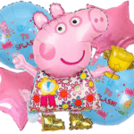 MPS MY PARTY SUPPLIERS® Set of 5 Peppa pig foil balloons, Cartoon Character Foil Balloon for Kids Birthday Decoration Foil Balloons Decoration for Boys Girls Children Toddlers