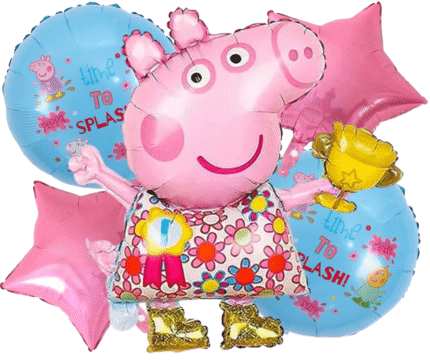 MPS MY PARTY SUPPLIERSĀ® Set of 5 Peppa pig foil balloons, Cartoon Character Foil Balloon for Kids Birthday Decoration Foil Balloons Decoration for Boys Girls Children Toddlers