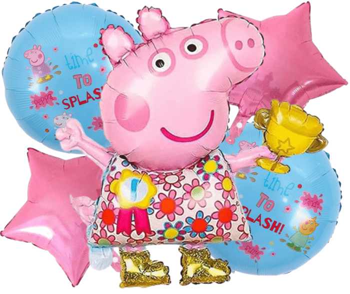balloon - 2025-07-27T135614.742 MPS MY PARTY SUPPLIERS® Set of 5 Peppa pig foil balloons, Cartoon Character Foil Balloon for Kids Birthday Decoration Foil Balloons Decoration for Boys Girls Children Toddlers - Image 1