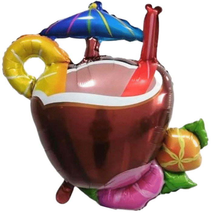 MPS MY PARTY SUPPLIERS® Set of 7 Coconut foil balloon for Summer Beach Party, Hawaaiin Theme Party Coconut Beach Theme Balloon Pool Party Backdrop Decoration, Tropical Party Balloon, Baby Shower - Image 2