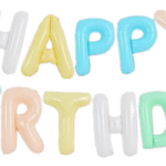 MPS MY PARTY SUPPLIERS® 1Pc Pastel color Happy Birthday Letter Foil Balloon Happy Birthday Balloon Banner with Ribbon Straw, 16 Inch Alphabet Letters balloons for Wall Backdrop Birthday Decor ideas