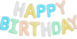 MPS MY PARTY SUPPLIERS® 1Pc Pastel color Happy Birthday Letter Foil Balloon Happy Birthday Balloon Banner with Ribbon Straw, 16 Inch Alphabet Letters balloons for Wall Backdrop Birthday Decor ideas