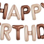 MPS MY PARTY SUPPLIERS® 1Pc Happy Birthday Letter Foil Balloon Happy Birthday Balloon Banner with Ribbon Straw, 16 Inch Alphabet Letters balloons for Wall Backdrop Birthday Decor ideas