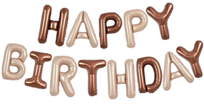 MPS MY PARTY SUPPLIERS® 1Pc Happy Birthday Letter Foil Balloon Happy Birthday Balloon Banner with Ribbon Straw, 16 Inch Alphabet Letters balloons for Wall Backdrop Birthday Decor ideas - Image 1