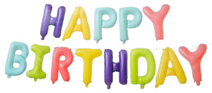 MPS MY PARTY SUPPLIERS® 1Pc Happy Birthday Letter Foil Balloon Happy Birthday Balloon Banner with Ribbon Straw, 16 Inch Alphabet Letters balloons for Wall Backdrop Birthday Decor ideas - Image 1