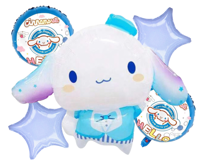 MPS MY PARTY SUPPLIERS® Set of 5 Cute dog shaped foil balloon with big ears, Cartoon character foil balloon birthday, Star balloons, Cartoon theme birthday supplies, Foil balloons decoration ideas - Image 1