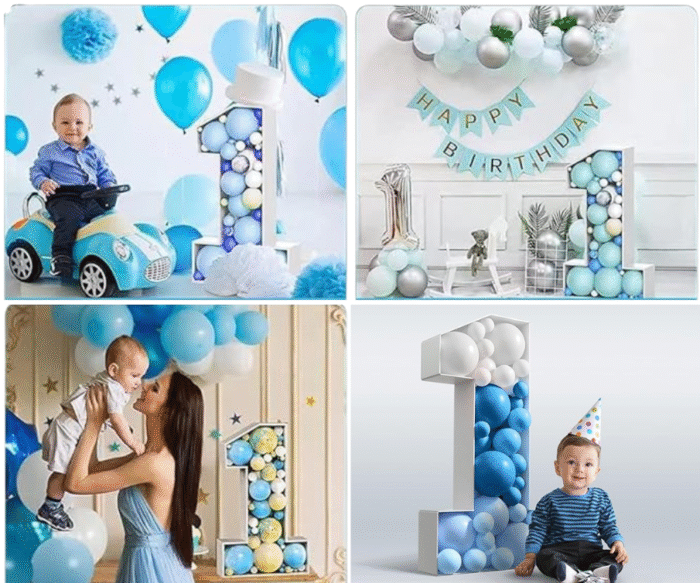 MPS MY PARTY SUPPLIERS® Number 1 Balloon Frame 70cm Pre-Cut Kit, First Birthday Decoration Props, Large Cardboard Numbers for Balloons Frame DIY, Large Foam Board First Birthday Backdrop - Image 7