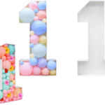 MPS MY PARTY SUPPLIERS® Number 1 Balloon Frame 70cm Pre-Cut Kit, First Birthday Decoration Props, Large Cardboard Numbers for Balloons Frame DIY, Large Foam Board First Birthday Backdrop