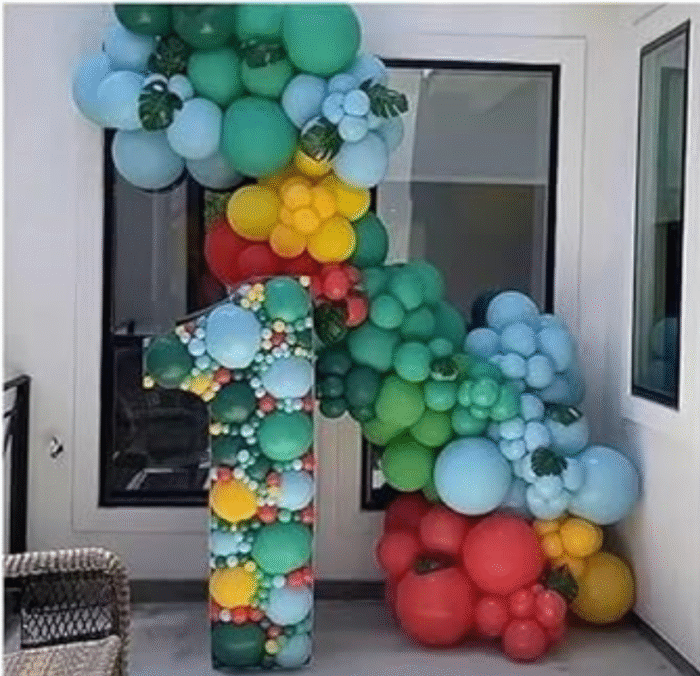 MPS MY PARTY SUPPLIERS® Number 1 Balloon Frame 70cm Pre-Cut Kit, First Birthday Decoration Props, Large Cardboard Numbers for Balloons Frame DIY, Large Foam Board First Birthday Backdrop - Image 3