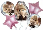 MPS MY PARTY SUPPLIERS® Set of 5 Cartoon Foil Balloon Kids Party Cartoon Theme Monster Bunny Doll Plush Toy Birthday Gift Star Foil Balloon Foil Balloons for kids Birthday Decoration