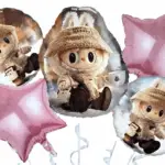 MPS MY PARTY SUPPLIERS® Set of 5 Cartoon Foil Balloon Kids Party Cartoon Theme Monster Bunny Doll Plush Toy Birthday Gift Star Foil Balloon Foil Balloons for kids Birthday Decoration