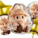 MPS MY PARTY SUPPLIERS® Set of 5 Cartoon Foil Balloon Kids Party Cartoon Theme Monster Bunny Doll Plush Toy Birthday Gift Star Foil Balloon Foil Balloons for kids Birthday Decoration