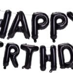 MPS MY PARTY SUPPLIERS®13Pcs 16inch Black Happy Birthday Letter Foil Balloons Decoration for Birthday Foil balloons for birthday decoration Balloon Set For Decoration (13Pcs 16inch)