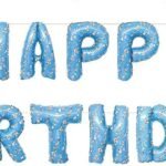 MPS MY PARTY SUPPLIERS®13Pcs 16inch Doraemon Printed Blue Happy Birthday Letter Foil Balloons Decoration for Birthday Foil balloons for birthday decoration Balloon Set For Decoration (13Pcs 16inch)