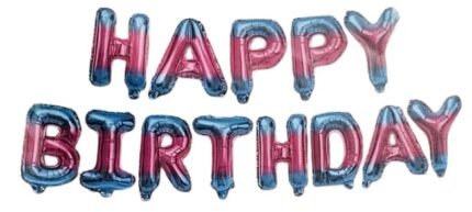 MPS MY PARTY SUPPLIERS®13Pcs 16inch Pink-Blue Happy Birthday Letter Foil Balloons Decoration for Birthday Foil balloons for birthday decoration Balloon Set for Decoration (13Pcs 16inch)