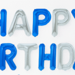 MPS MY PARTY SUPPLIERS®13Pcs 16inch Blue-Silver Happy Birthday Letter Foil Balloons Decoration for Birthday Foil balloons for birthday decoration Balloon Set for Decoration (13Pcs 16inch)