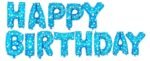 MPS MY PARTY SUPPLIERS®13Pcs 16inch Blue With Star Printed Happy Birthday Letter Foil Balloons Decoration for Birthday Foil balloons for birthday decoration Balloon Set for Decoration (13Pcs 16inch)